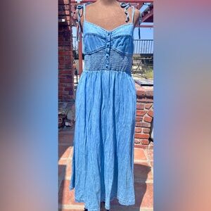 GAP Denim Blue Textured Dress